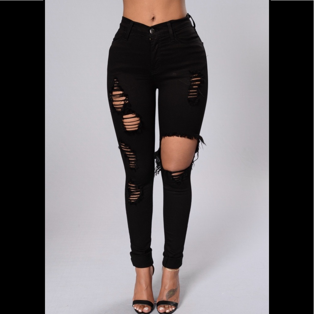 Black Denim High Waist Jeans